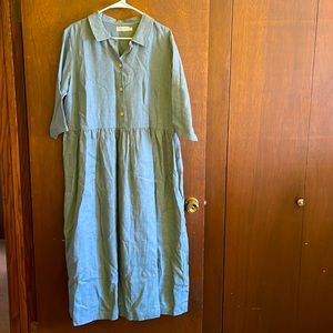 Magic Linen 100% linen collared dress